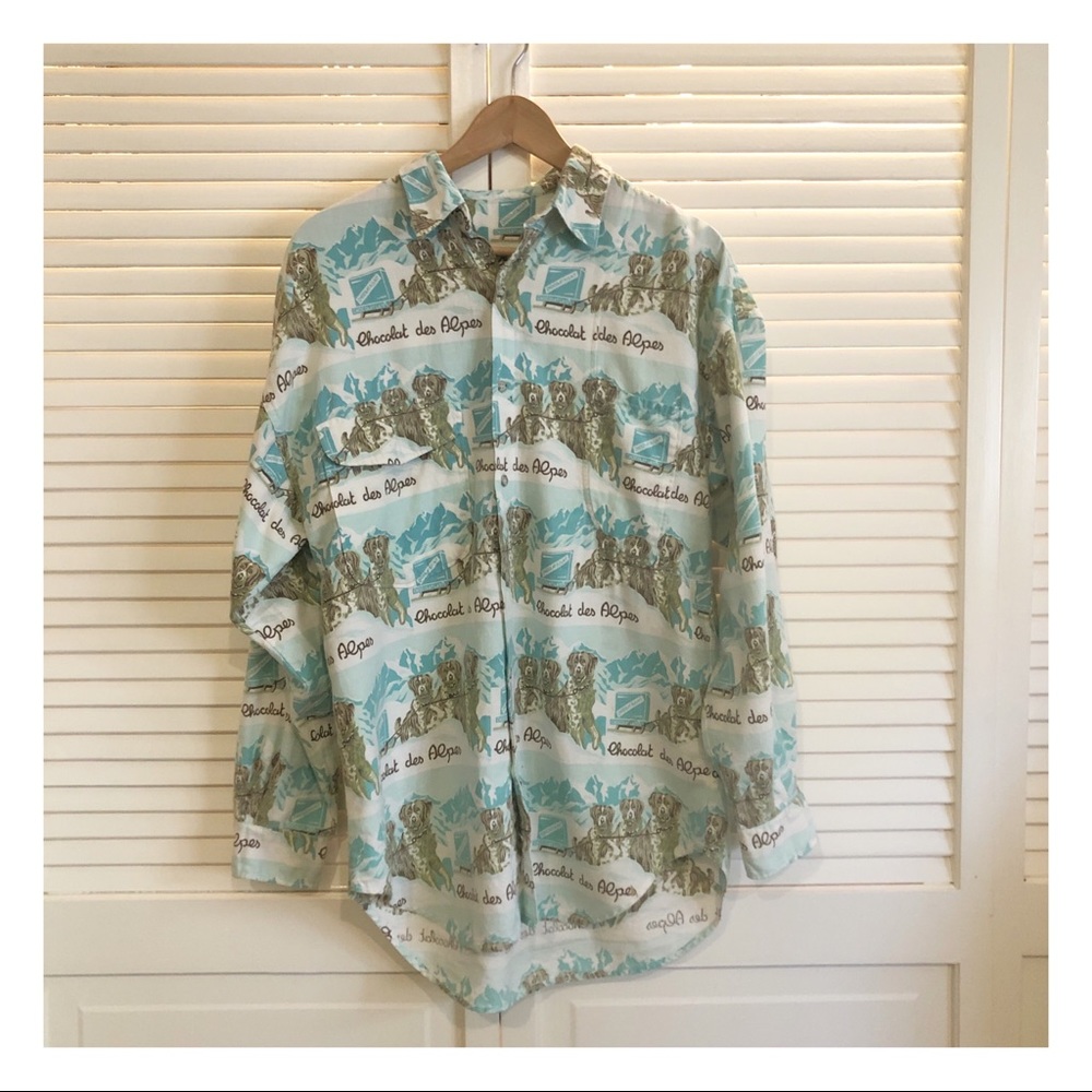 Chocolate des Alpes Dog Button Down Flannel